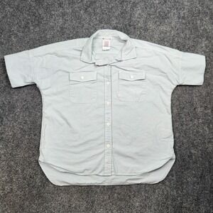 Topo Designs Shirt Womens‎ Large Light Blue Short Sleeve Utility Organic Cotton